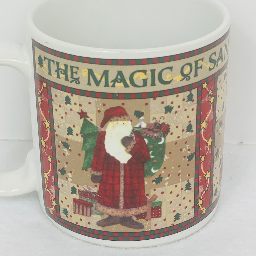 Sakura Coffee Mug Magic of Santa 1996 Debbie Mumm Stoneware Multicolor Christmas